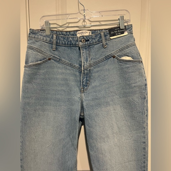 NWT Abercrombie & Fitch '90s Relaxed High Rise Jeans Size 31/12 Curve Love - Picture 5 of 12